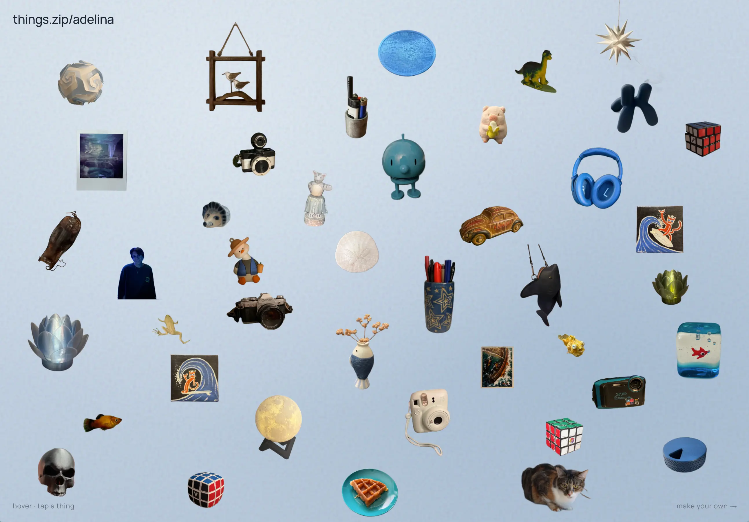 Screenshot of things.zip Objectarium project